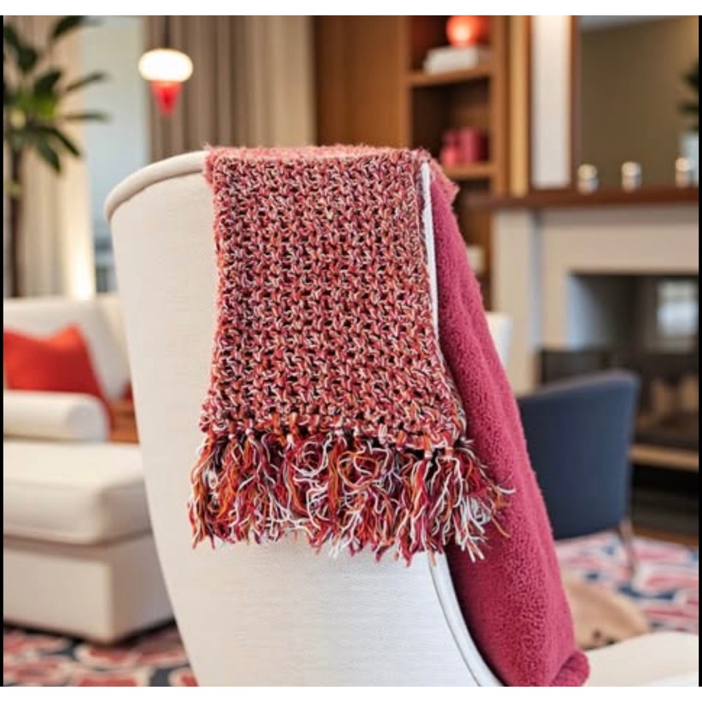 Vintage Handcrafted Crochet Burnt Orange and Fall Colored Throw, Boho, Fall